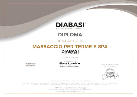 Diploma in MASSAGGIO TERME E SPA